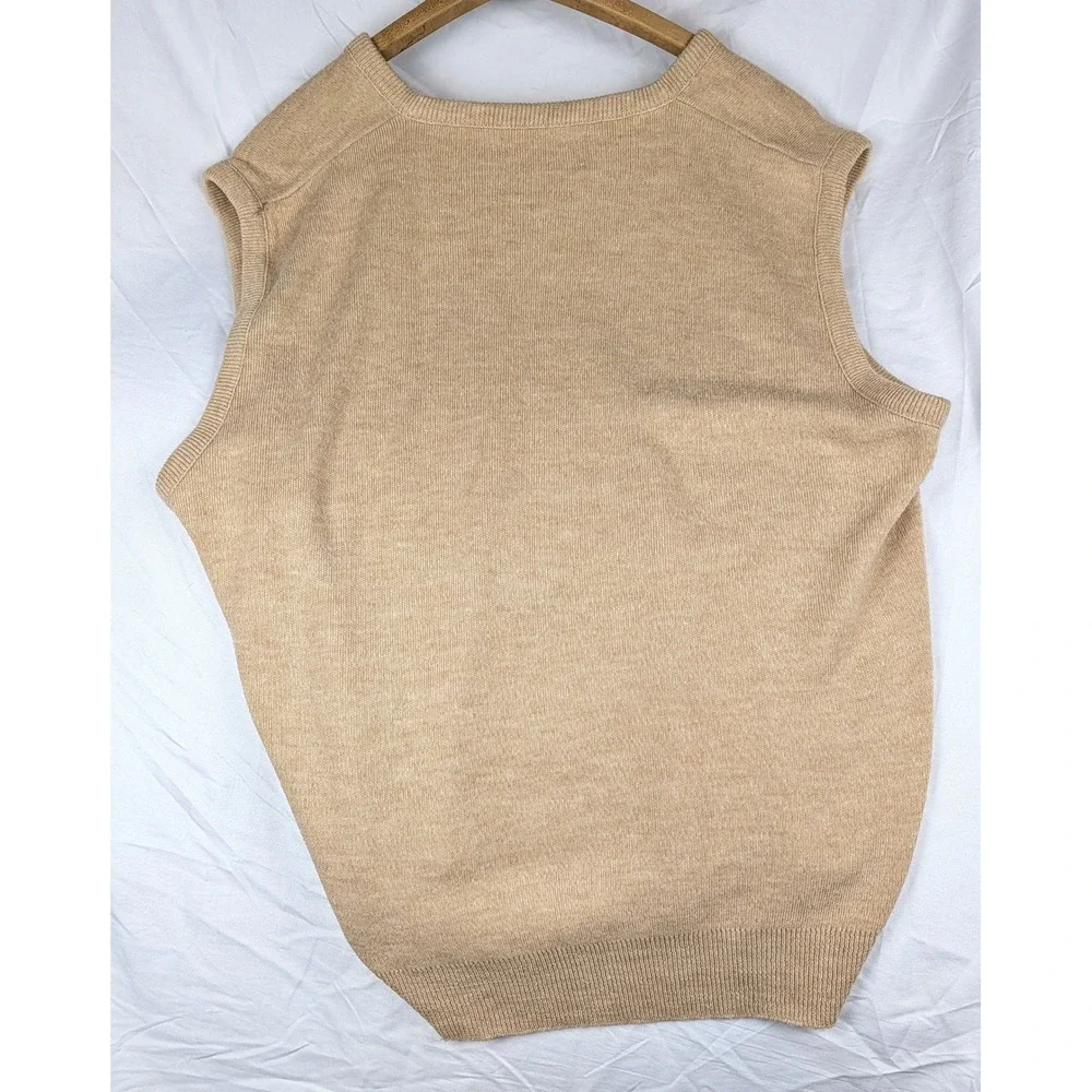 Puritan Vintage Mens XL Tan V-Neck Sweater Vest Orlon Acrylic Made in USA